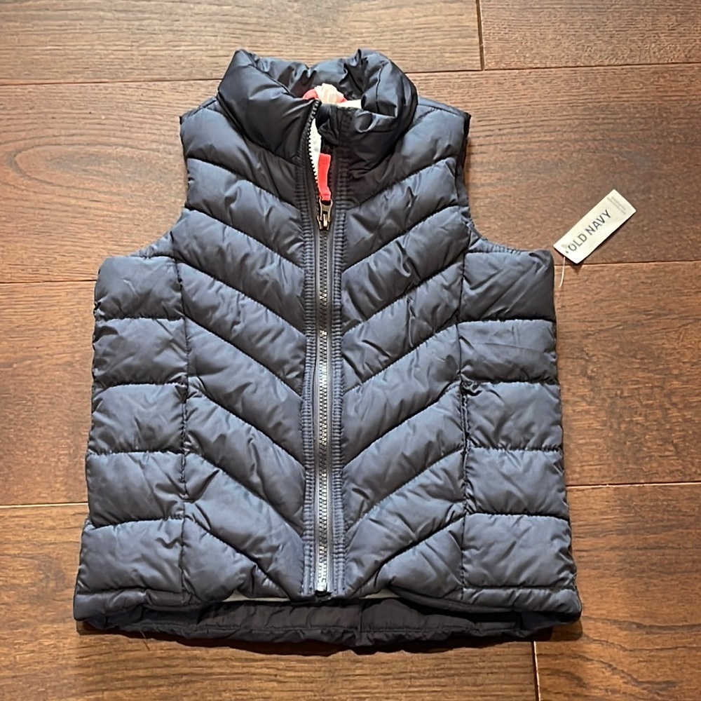 NWT Old Navy Blue/Grey Girls Puffer Vest Size XS/5